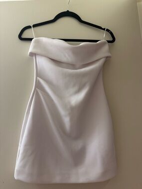 Babaton Pale Pink Off-Shoulder Mini Dress